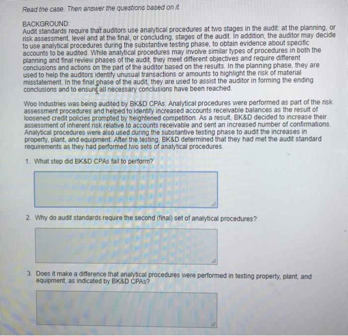  Read the case. Then answer the questions based on it BACKGROUND