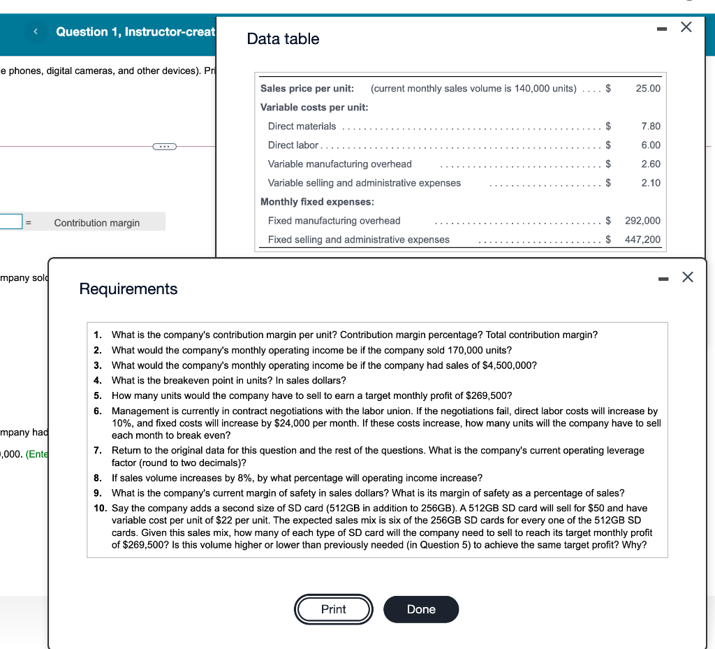 and other devices). Price and cost data for a relevant range extending