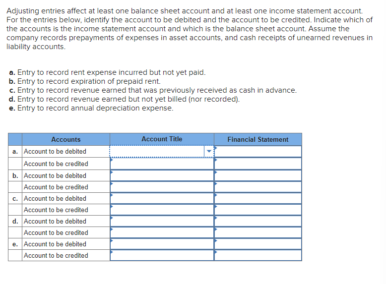 Please help, Adjusting entries affect at least one balance sheet account and