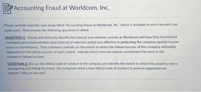 half a page to a page response for each question. Accounting Fraud