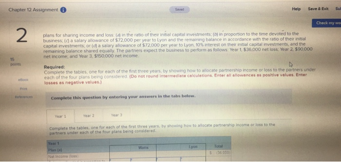  Chapter 12 Assignment Help Save & Exit Sul Check my wo