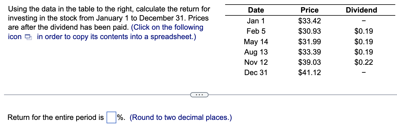 2Please Help Using the data in the table to the right, calculate