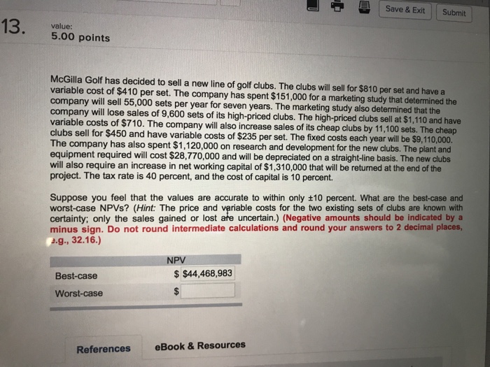  2 questions! | save & Exit | | Submit | value: