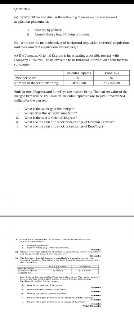 I need solution urgently Question 2 (a) Briefly define and discuss