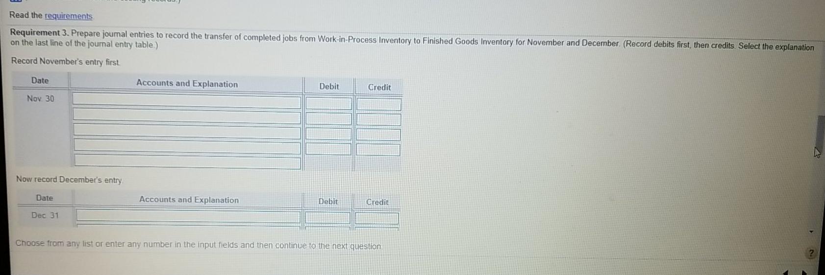 view the costing records) Read the requirements Requirement 1. Which type of