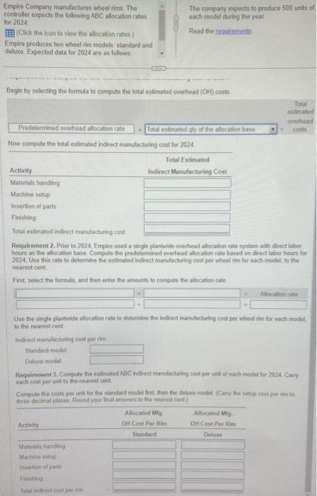 Begin by selecting the formida to compote the lotal ostimated overbead