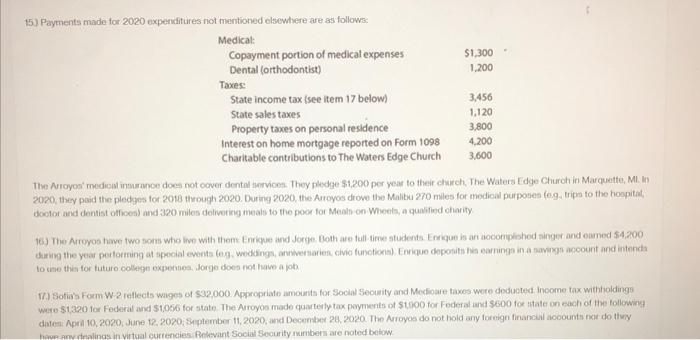 tax return each year. 1. Miguel represents several national casualty insurance companies