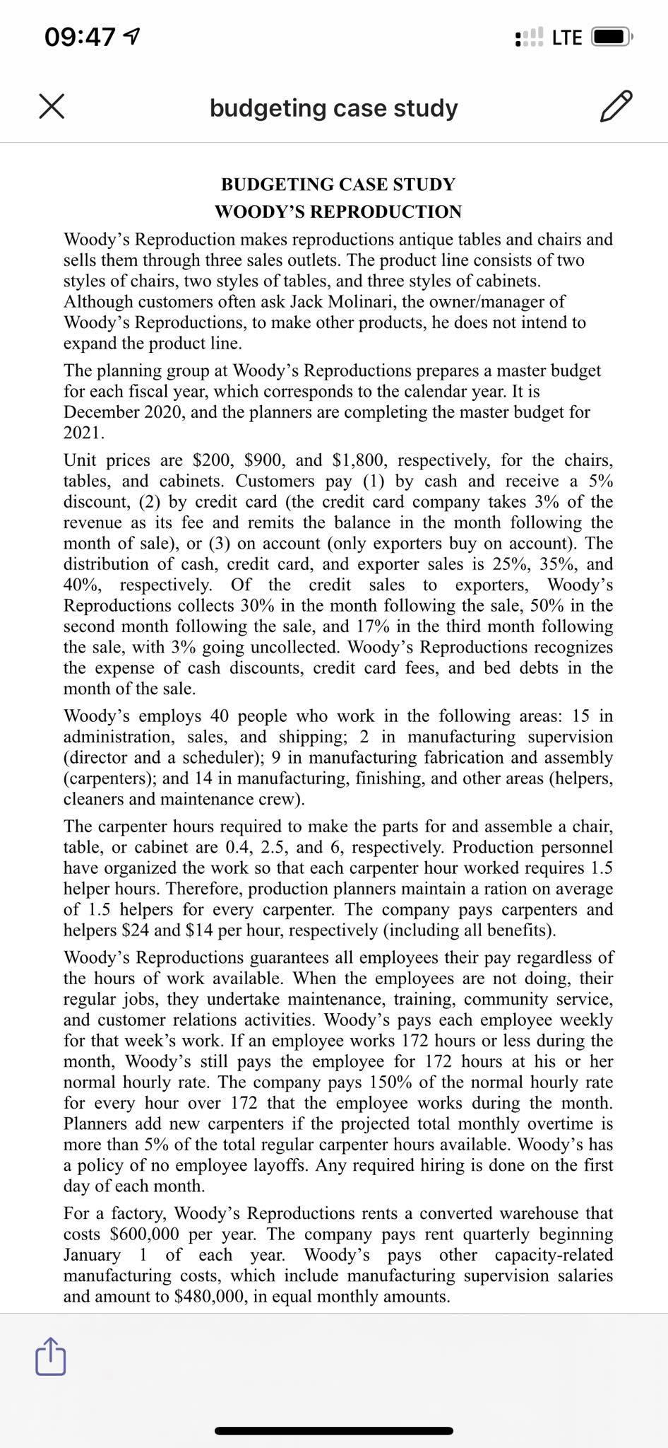 Can you please solve it using Excel? 09:47 7 LTE budgeting case