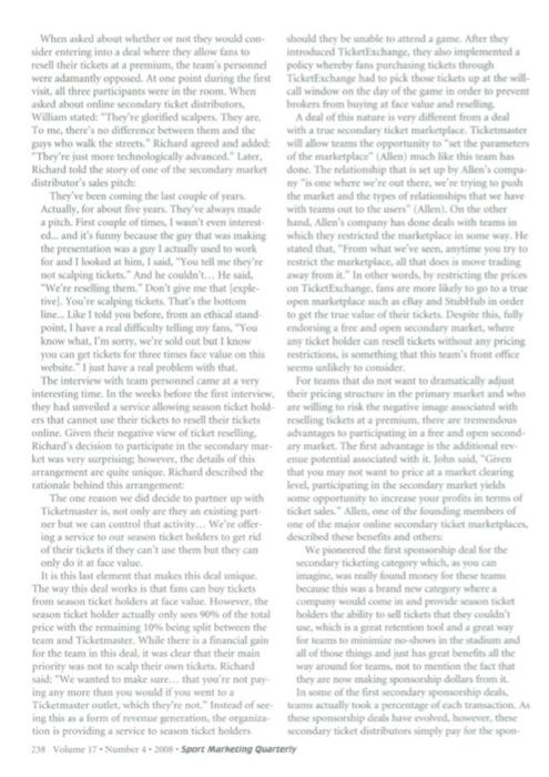 highly loyal NFL market vs, a small-market MLB team)? A Case Study