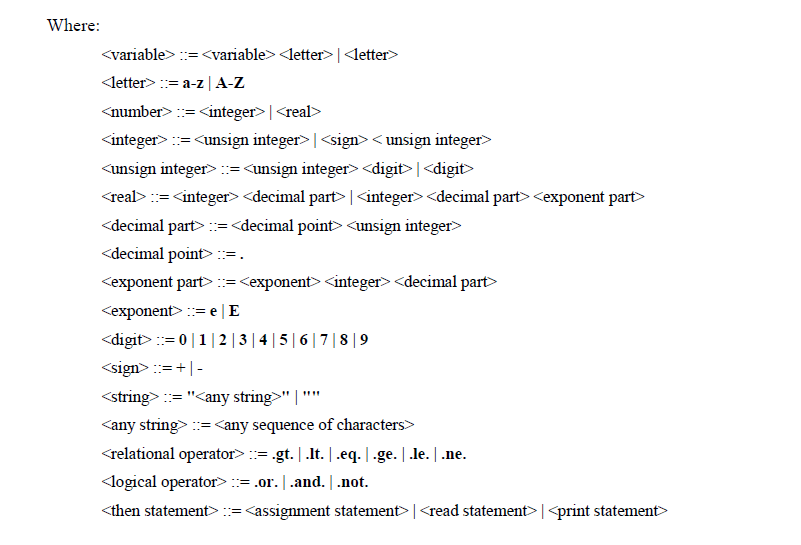 with this keywords Tokens Design and implement an interpreter that executes the