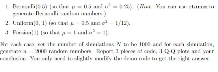 shown how to simulate random samples from Exp() to verify classical central
