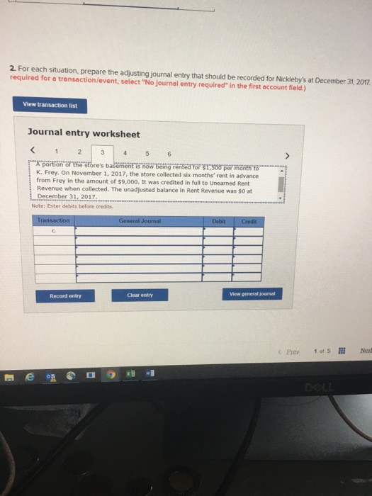 2017. The unadjusted balance in Supplies Expense was so b. Wages earned