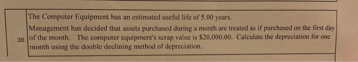  computer equip- 249,000 The Computer Equipment has an estimated useful life