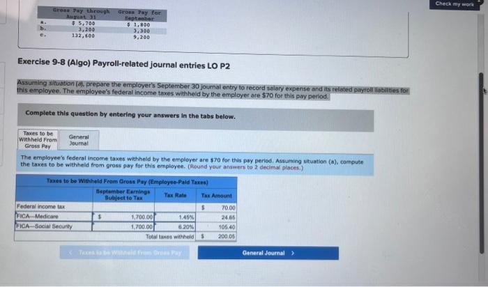 Information for the Exercises below. (Algo) The following information applies to the