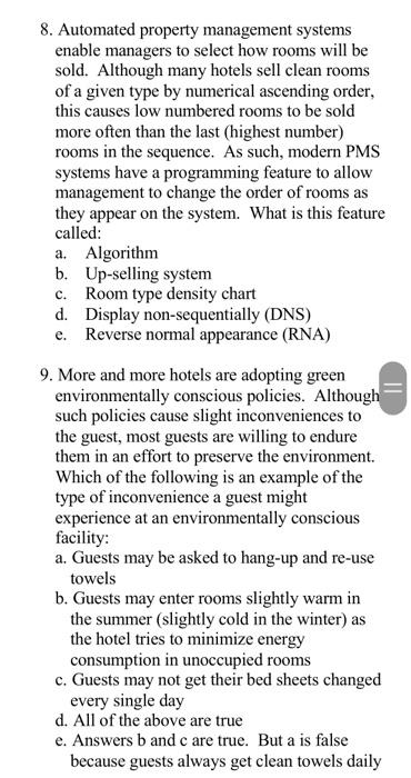 thought: 6. In the hospitality industry, the acronym RNA stands for: a.