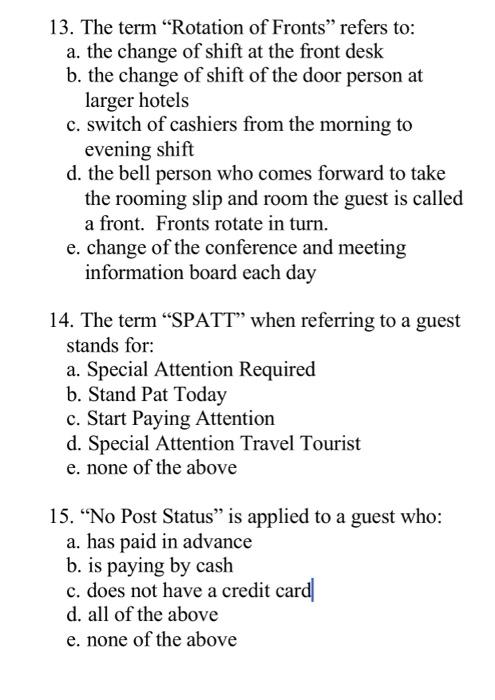 is available) b. room not available (room is still occupied or not