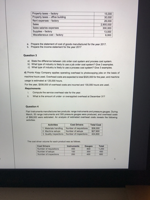 manufacturing overhead d) Sate the difference between period and product cost e)