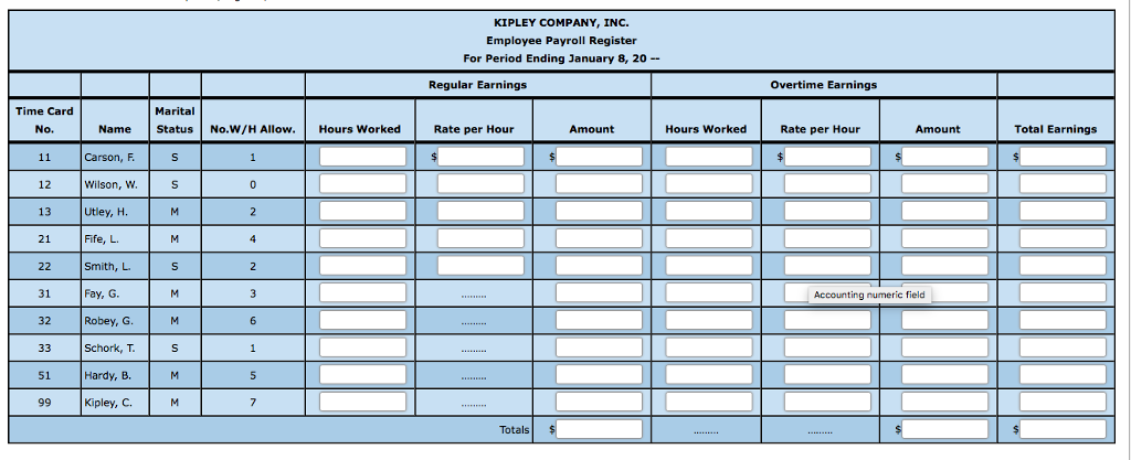 increments. The standard workweek consists of 40 hours, with all employees being