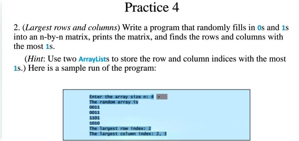 JAVA requirements test cases: input: screenshot output: screenshot Enter the array size