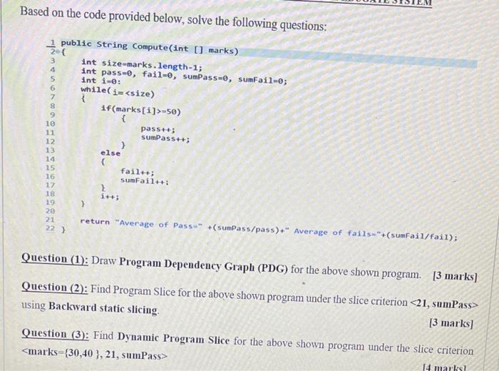  Based on the code provided below, solve the following questions: 1