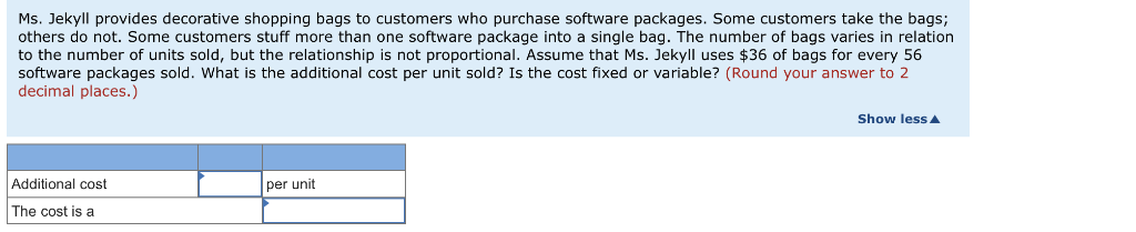 between 400 and 600 software packages per show. Determine the average cost
