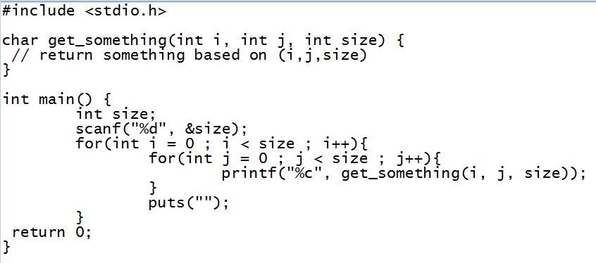 C Programming Language Problem Title: Mysterious Shape Bibi is competing with Lili.