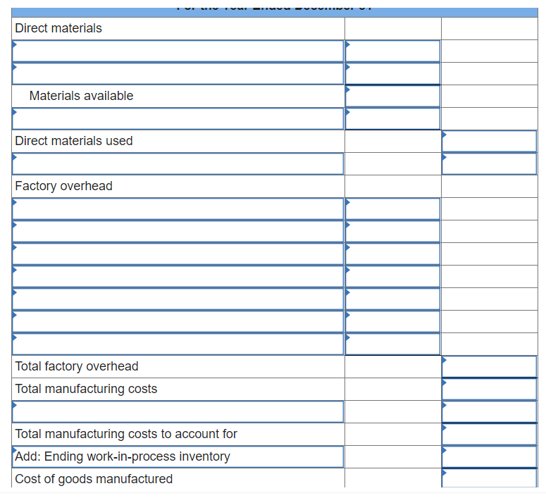 COGM and the second is for the income statement. Thank you! Consider