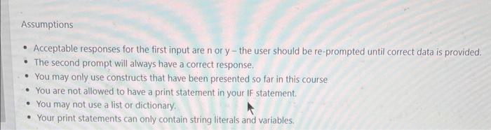 follow. Thbak you Write a program that does the following: - Prompts