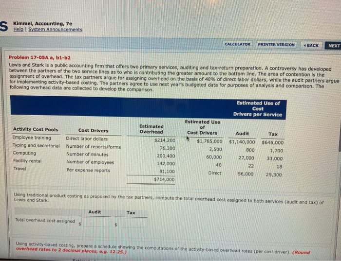  S Kimmel, Accounting, 7e Help System Announcements CALCULATOR PRINTER VERSION 4