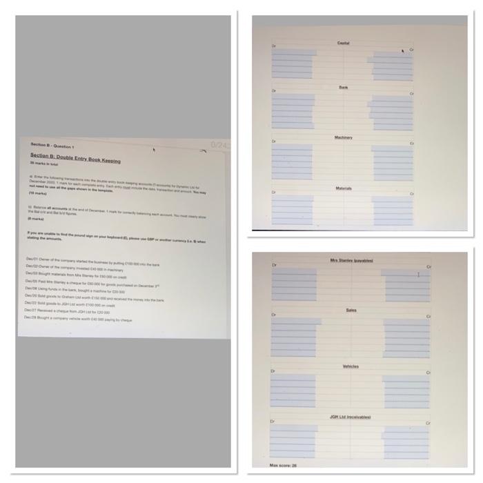 important Section D. Double Entry Book Keeping ya stating the s Othe