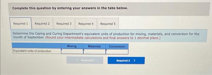 LO5-4, LO5-5] Old Country Links, Incorporated, produces sausages in three production departments-Mixing.