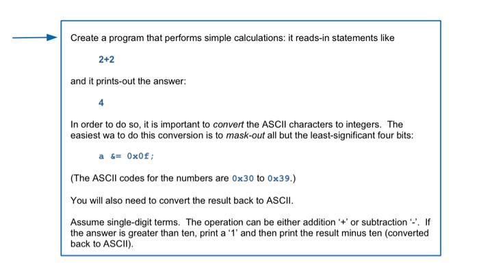 how do I make this calculator using ascii characters? Create a program