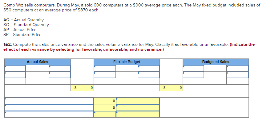  Comp Wiz sells computers. During May, it sold 600 computers at