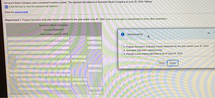 to view the adjusted wel balance.) Read the Data Table Requirement 1.