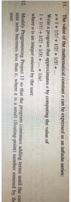  Second question The value of the mathematical constant e can be