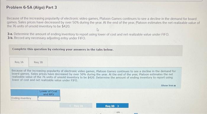sold using FIFO and LIFO and adjust inventory using lower of cost