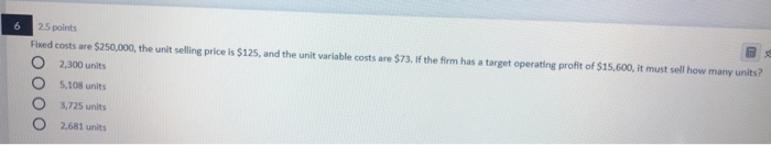 2 2.5 points Integrated Technologies produces two products for which the selected