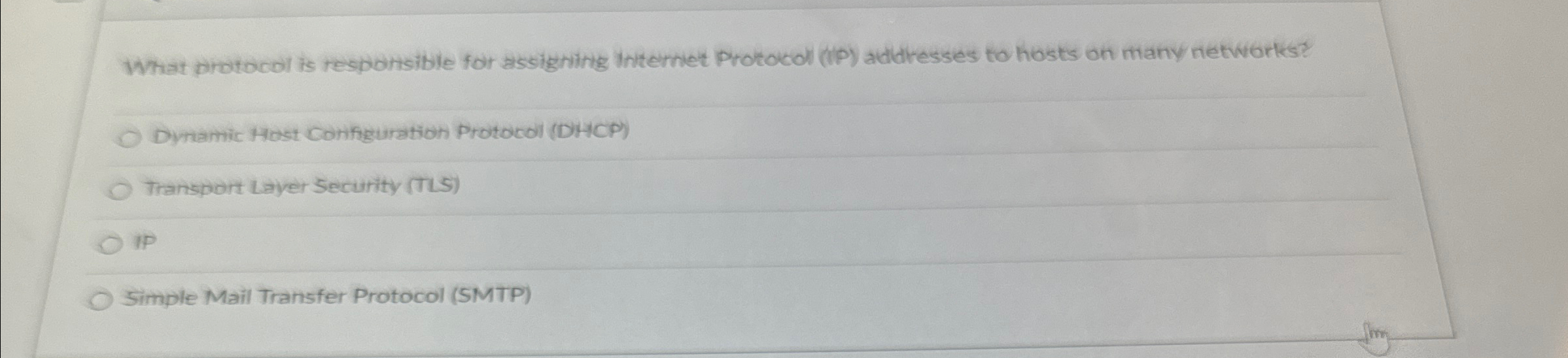  What protocol is responsible for assigning Interniet Protocol (IP) addresses to