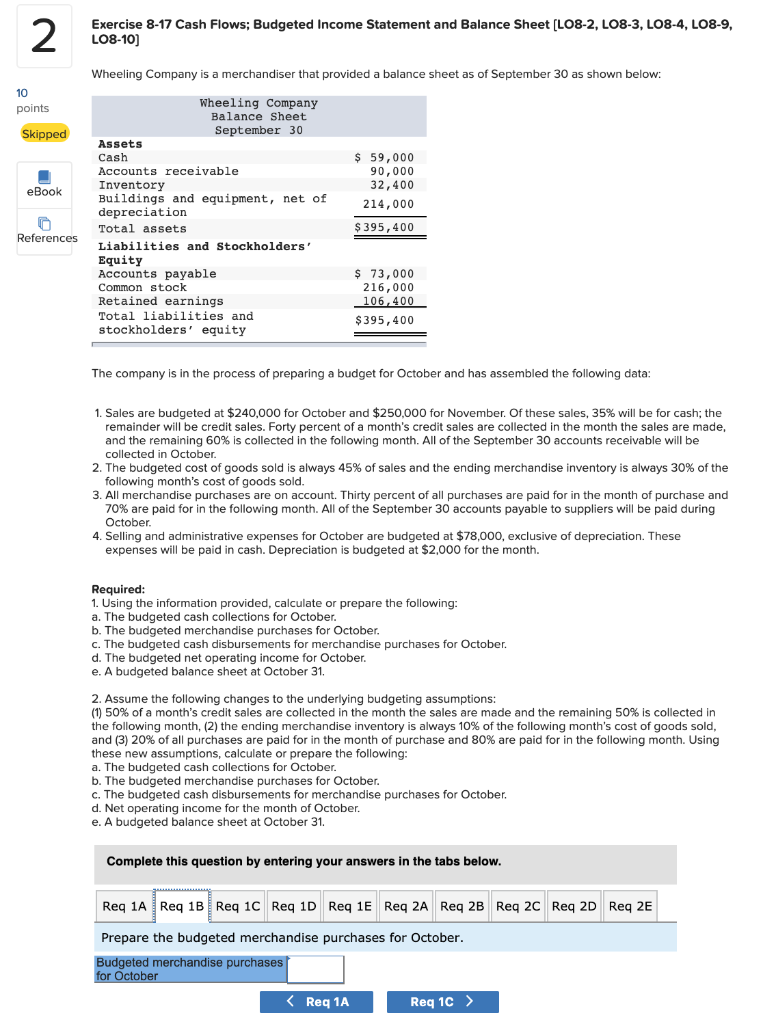 LO8-3, LO8-4, LO8-9, LO8-10) Wheeling Company is a merchandiser that provided a