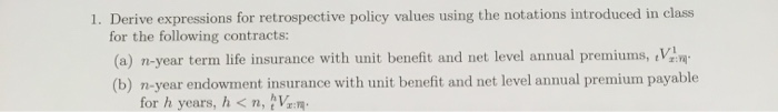  1. Derive expressions for retrospective policy values using the notations introduced