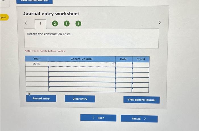 sheet to show the presentation of the project as of December 31,2024.