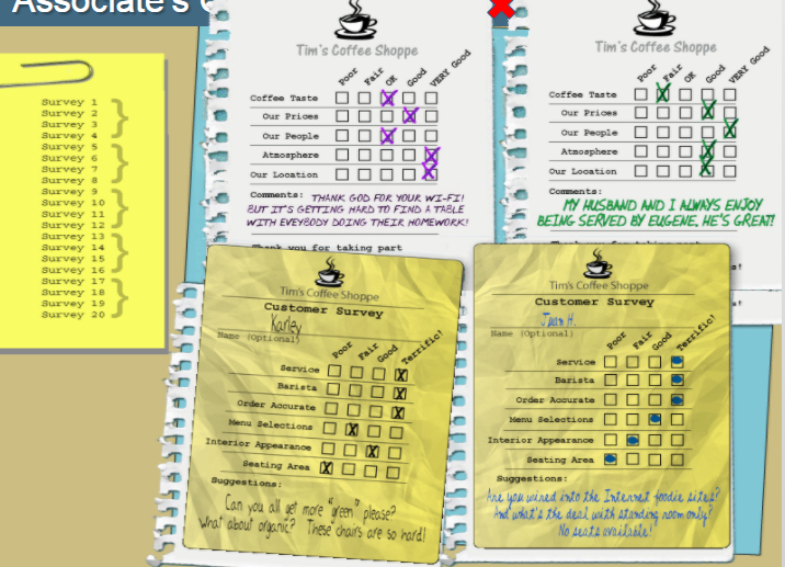 scenario, Tim's Coffee Shoppe . You will begin to create the foundation