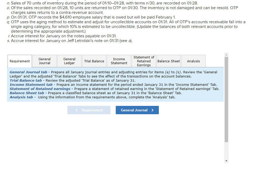 balance sheet and analysis for this question. One Trick Pony (OTP) incorporated