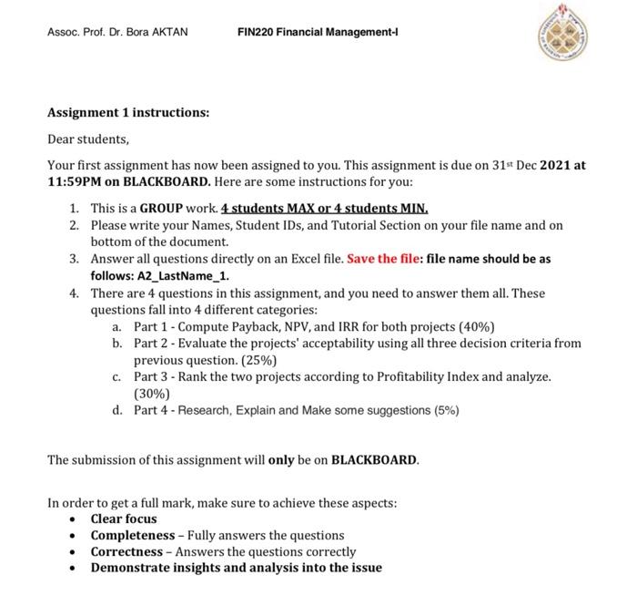  Assignment 1 instructions: Dear students, Your first assignment has now been