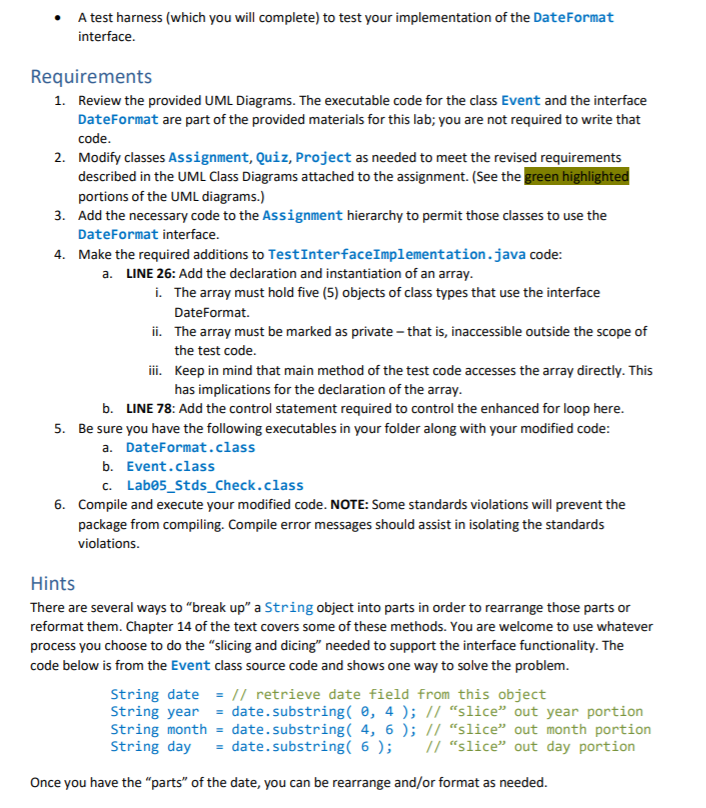 to execute it. I've attached the UML Class diagram, instructions, and what