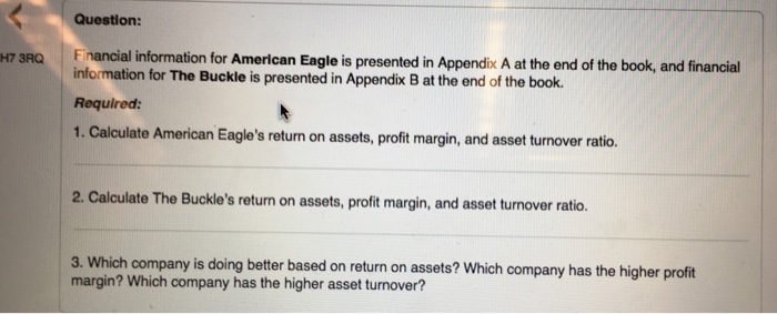  Financial information for American Eagle is presented in Appendix A at