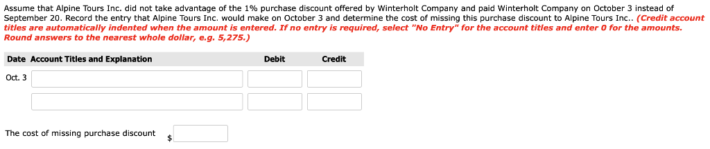 Presented here are selected transactions for Alpine Tours Inc. during September of