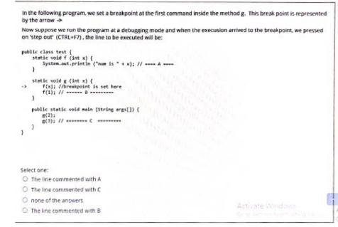  in the following program, we set a breakpoint at the first