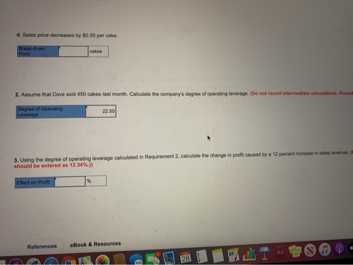 is a local bakery. Price and cost information follows: $ 13.31 Price