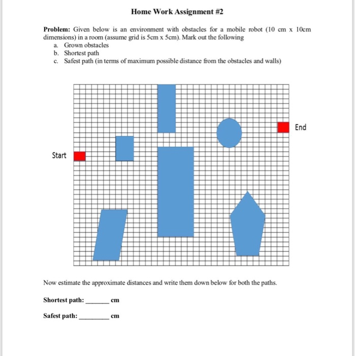  Home Work Assignment #2 Problem: Given below is an environment with